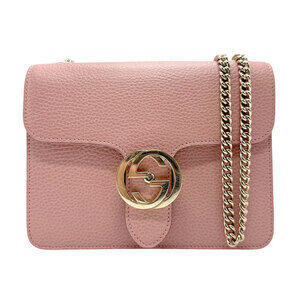 GUCCI Pink Leather Shoulder Bag